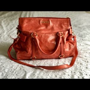 Miu Miu Vitello bow-embellished leather tote